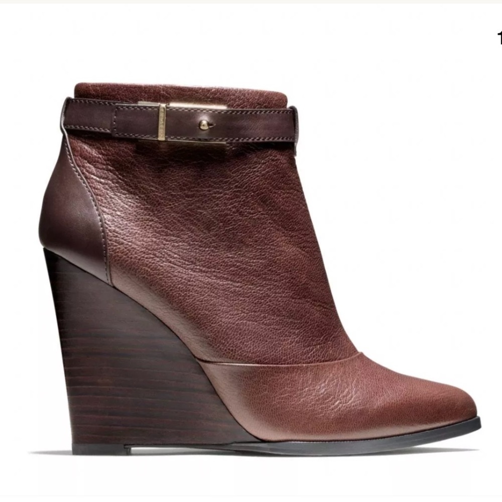 COACH MELODY BROWN CHESTNUT LEATHER ANKLE BOOTS